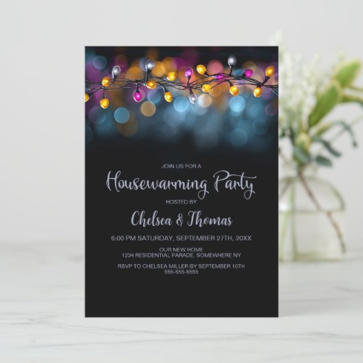 String Lights Housewarming Party 招待状 (スタンド正面)