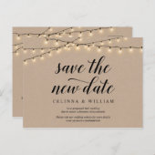 String Lights, Kraft,新救しい日付,延期 ポストカード (正面/裏面)