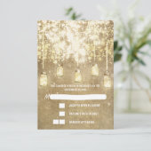 String lights mason jars wedding RSVPカード (スタンド正面)