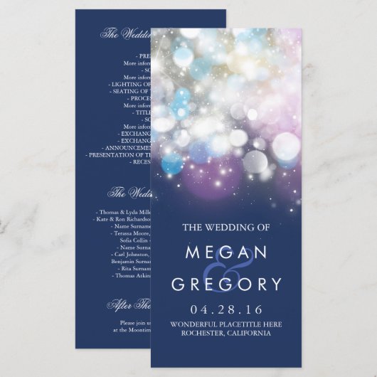 String Lights Navy結婚式 プログラム (正面/裏面)