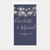 String Lights Navy Blue Signature Script 結婚's (正面)