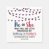 String Lights Of July Gender Revealパーティー スタンダードカクテルナプキン (正面)