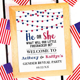 String Lights Of July Gender Revealパーティー ポスター