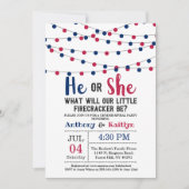 String Lights Of July Gender Revealパーティー 招待状 (正面)