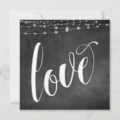 String Lights on Chalkboardタイポグラフィ結婚ズ 招待状 (裏面)