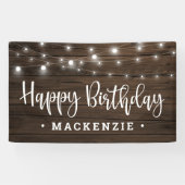 String Lights on Wood素朴誕生日 横断幕 (横)