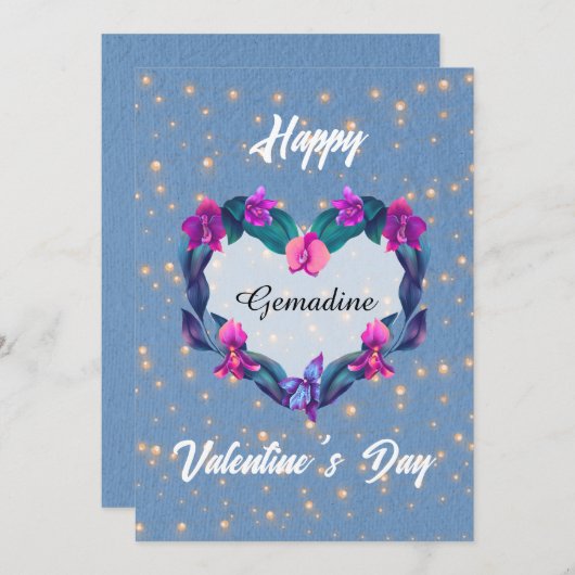 String Lights Orchid shaped Heart シーズンカード (正面/裏面)