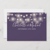 String Lights Purpleの結婚詳細情報 招待状 (裏面)