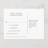 String Lights Purple Song Request RSVP インビテーションポストカード (裏面)