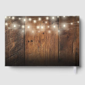 String Lights Rustic Barn Wood Wedding ゲストブック (裏面)