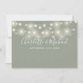 String Lights Sage Greenの結婚詳細情報 招待状 (裏面)