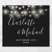 String Lights Signature Script白黒結婚's ビールラベル (シングルラベル)