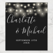 String Lights Signature Script白黒結婚's ワインラベル (シングルラベル)