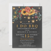 String Lights Sunflowers I DO BBQ Coolds Shower 招待状 (正面)