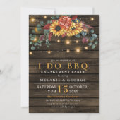 String Lights Sunflowers I DO BBQ Coolds Shower 招待状 (正面)