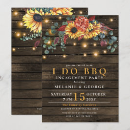 String Lights Sunflowers I DO BBQ Coolds Shower 招待状