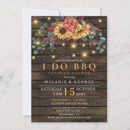 String Lights Sunflowers I DO BBQ Coolds Shower 招待状