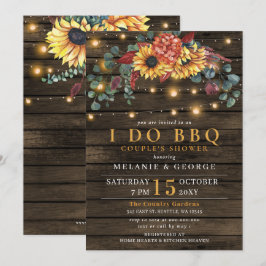 String Lights Sunflowers I DO BBQ Coolds Shower 招待状