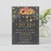 String Lights Sunflowers I DO BBQ Coolds Shower 招待状 (スタンド正面)