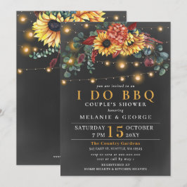 String Lights Sunflowers I DO BBQ Coolds Shower 招待状