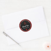 String Lights Thank you Black and Red ラウンドシール (封筒)