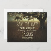 String lights tree romantic日付はがきを保存 案内ポストカード (正面/裏面)