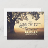 String lights tree romantic日付はがきを保存 案内ポストカード (正面/裏面)