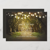 String Lights Trees Path素朴ブライダルシャワー 招待状 (正面/裏面)