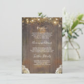 String Lights Woodの結婚素朴詳細 エンクロージャーカード (スタンド正面)