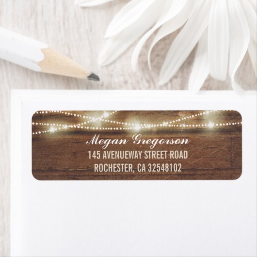 String Lights Wood 素朴 ラベル (インサイチュ)