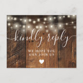 String Lights Wood Song Request RSVPポストカード インビテーションポストカード (正面)