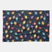 String Of Colorful Christmas Lights  キッチンタオル (横)