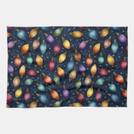 String Of Colorful Christmas Lights  キッチンタオル