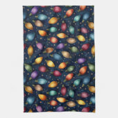 String Of Colorful Christmas Lights  キッチンタオル (縦)