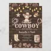 Stringlight Cowboy is on the Way Baby Shower  招待状 (正面/裏面)