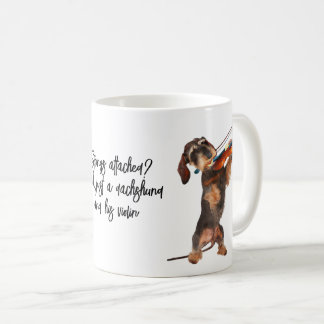 Strings Attached Wirehaired Dachshund and Violin コーヒーマグカップ