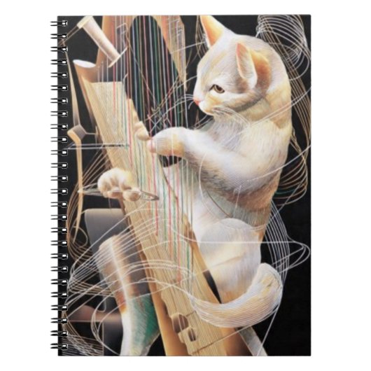 Strings of Imagination – Surreal Cat Notebook ノートブック (正面)