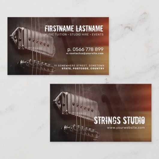 Strings Studio グランジ Guitar名刺 名刺 (正面/裏面)