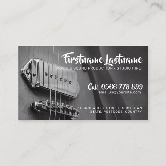 Strings Studio Guitar GreyAZ 名刺 (正面)