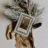 Stripe and Bow Christmas Photo Card Sage シーズンカード