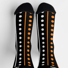 Stripe and Polka Dots Orange and Black Halloween ソックス