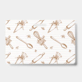 Stripe Baking Utensil Pastry Cake Bakery Shop Logo バッジ (Back)