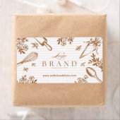 Stripe Baking Utensil Pastry Cake Bakery Shop Logo ラベル (インサイチュ)