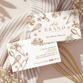 Stripe Baking Utensil Pastry Cake Bakery Shop Logo 名刺