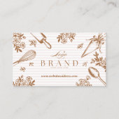 Stripe Baking Utensil Pastry Cake Bakery Shop Logo 名刺 (正面)
