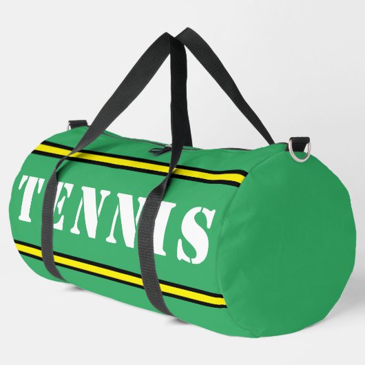  Stripe Bold Tennis Letters ダッフルバッグ (左コーナー)