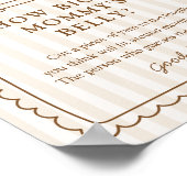 Stripe Bun in the Oven Baby Shower Belly Sign ポスター (角)