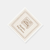 Stripe Bun in the Oven Baby Shower Napkin スタンダードカクテルナプキン (角)