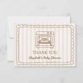 Stripe Bun in the Oven Baby Shower Thank you Card サンキューカード