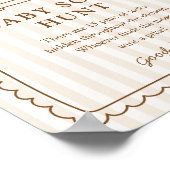 Stripe Bun in the Oven Baby Sock Hunt Sign ポスター (角)